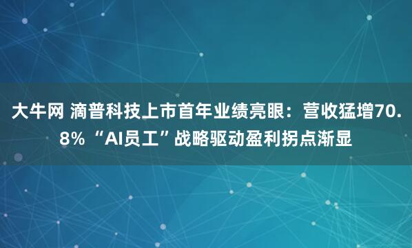 大牛网 滴普科技上市首年业绩亮眼：营收猛增70.8% “AI员工”战略驱动盈利拐点渐显